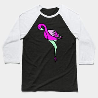 Neon Peppermint Twist Flamingo Baseball T-Shirt